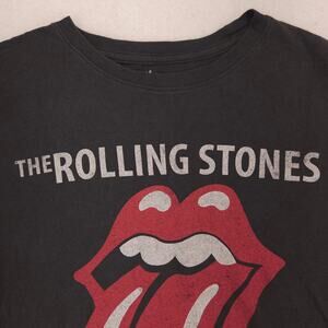 Rolling Stones 1975 US Tour Band Graphic T Shirt Womens Size Small S Black